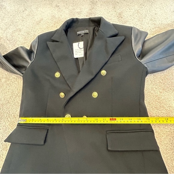 GENERATION Love black leather sleeve Enzo blazer Sz L NWT - Picture 12 of 14